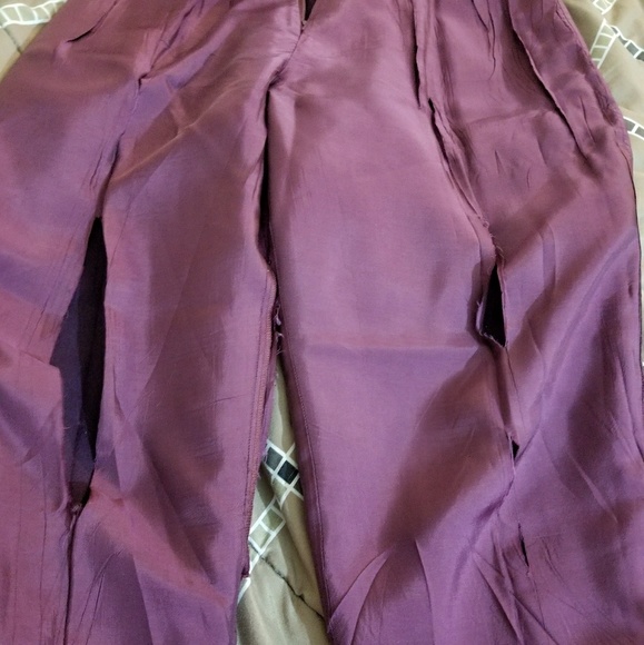 SOLD Vintage Kenzo High Waisted Plum Purple Pants - Picture 5 of 8